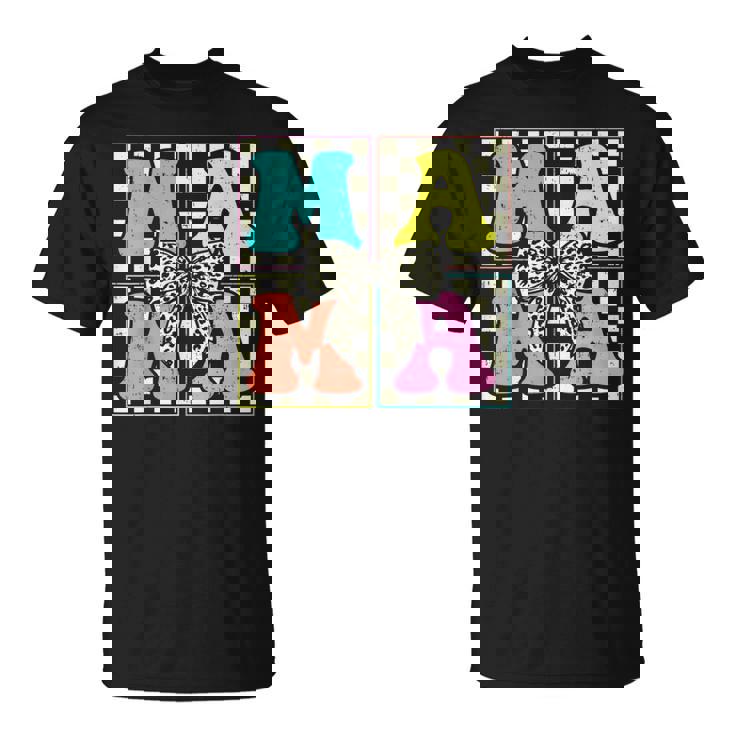 Retro Checkered Mama Coquette Bow Mother’S Day Mom T-Shirt Retro Checkered Mama Coquette Bow Mother’S Day Mom T-Shirt