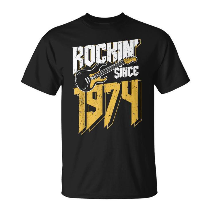Rockin'ince 1974 Éventail De Musique Rockintage 48E Anniversaire T-Shirt