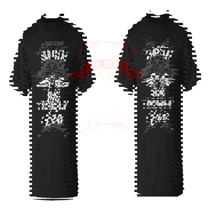 Simpson Blood Runs Through Myeins 苗字 Family Tシャツ
