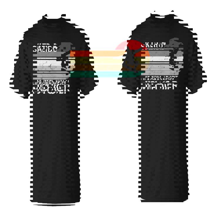 Skater Dadkateboardingintage Retro Pattinatori Papà Regalo Maglietta