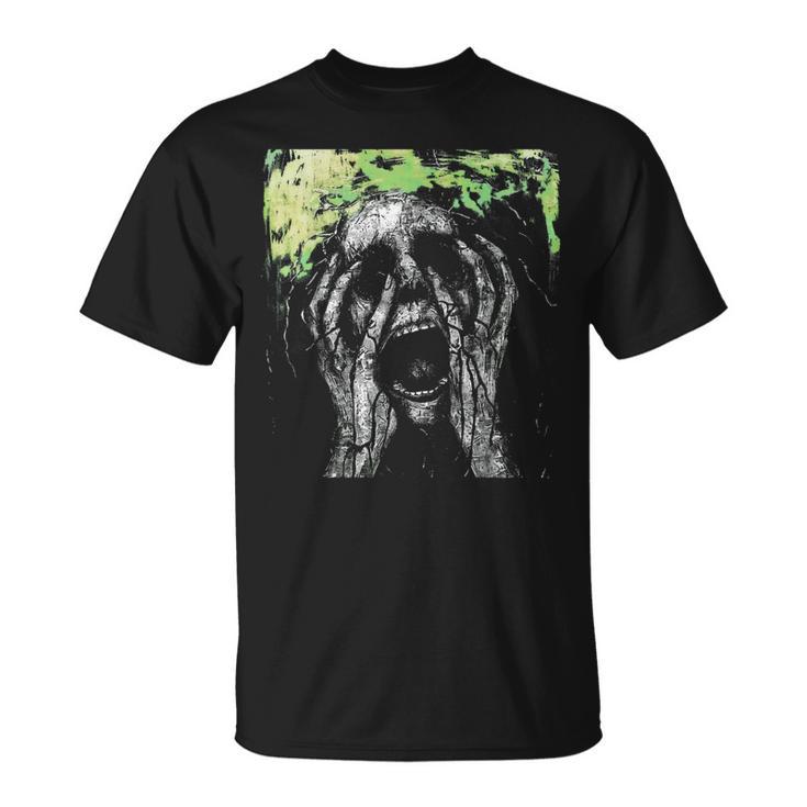 Skull Grunge Goth Alt Gothic Demonic Scary Screaming Face T-Shirt