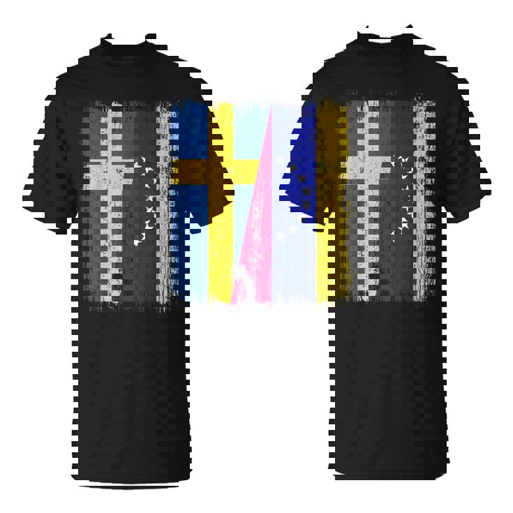 Sueciaenezuela Media Banderauecaenezolana Jersey Camiseta unisex