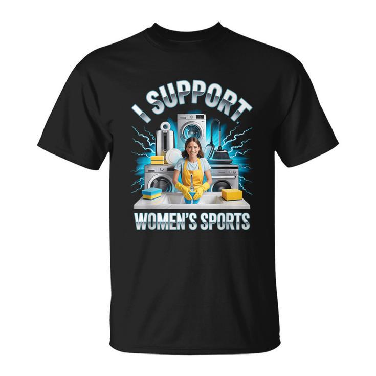 I Support Women's Sports Unwearable Aduld Humor Bootleg T-Shirt