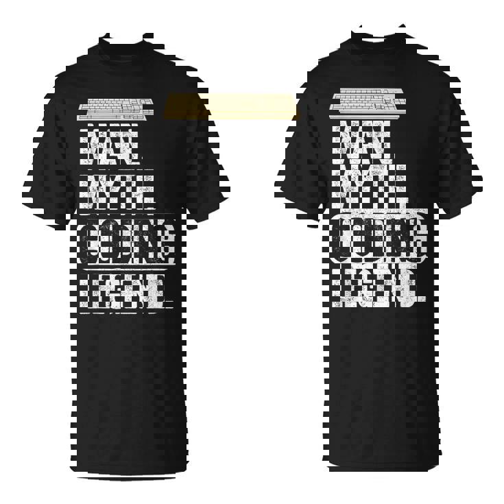 Uomo Mito Codifica Leggenda Coder Papà Geek Computer Programmer Maglietta