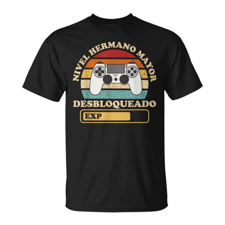Videojuego Gaming Nivel Hermano Mayor Desbloqueado Gamer Camiseta unisex
