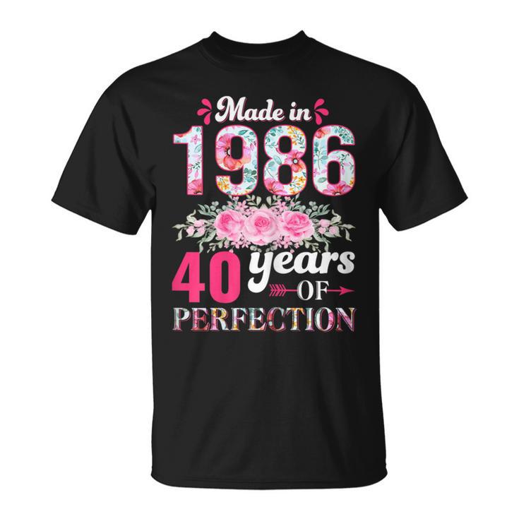 Vintage 1986 40 Años Cumpleaños Regalo Made In 1986 Camiseta unisex