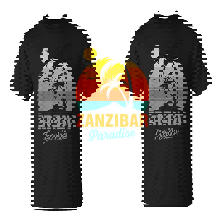 Zanzibar Palm Beach Tanzania Paradisourf Africa Maglietta
