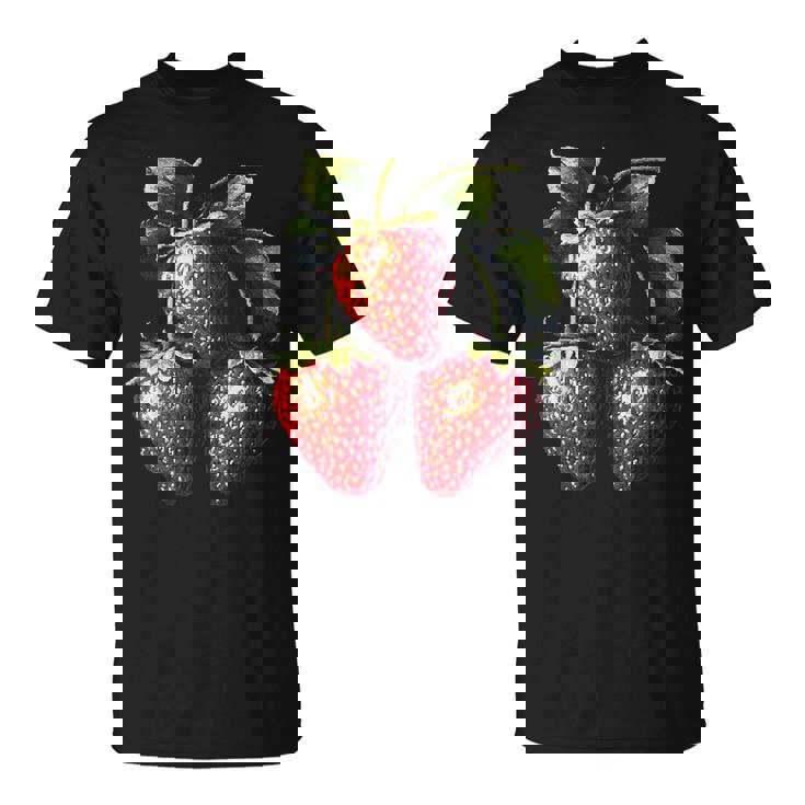 いちご フルーツモチーフ カラフル イラスト イチゴ Tシャツ