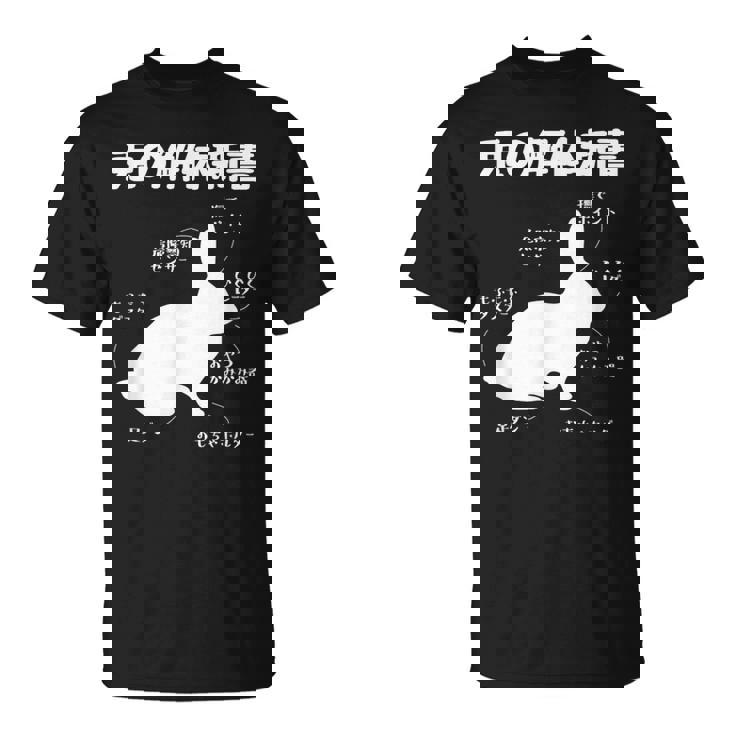 うさぎの解体新書 ウサギ好き うさぎ好き うさぎの飼い主 おもしろ かわいい うさぎ 兎 ウサギ Tシャツ