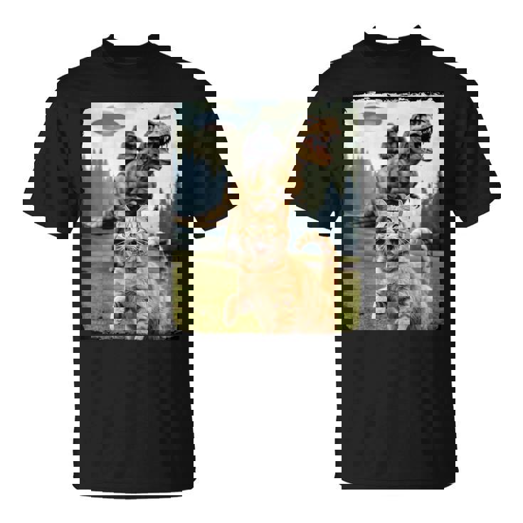 おもしろ猫 ゴリラ 恐竜 Ufo ミーム 不条理なユーモアシーン Tシャツ