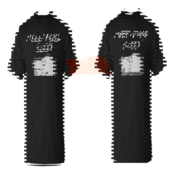 おやすみになる豚のパジャマデザイン Tシャツ