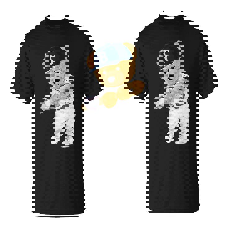 かわいいテディベア野球ヒッター。 Tシャツ