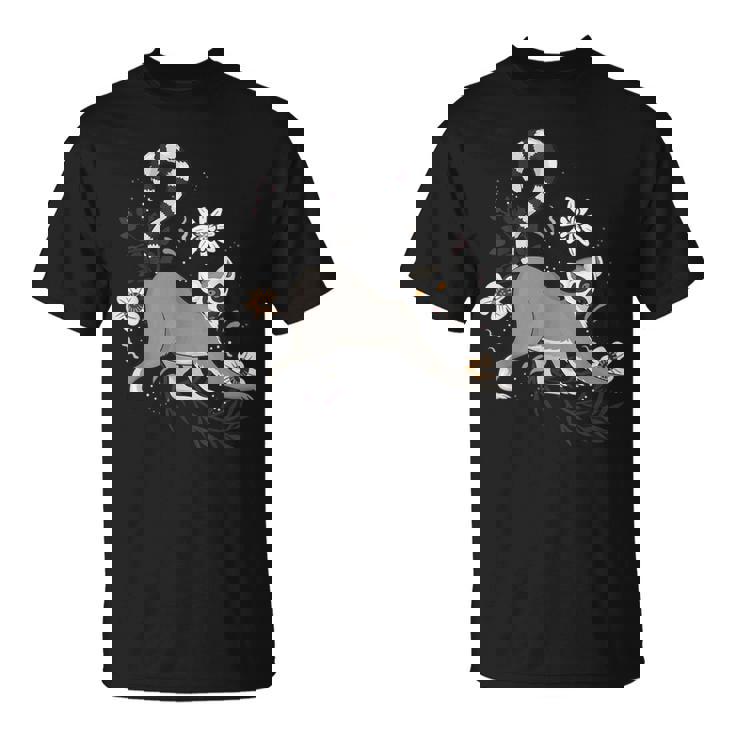 かわいい花 面白い動物キツネザル Tシャツ