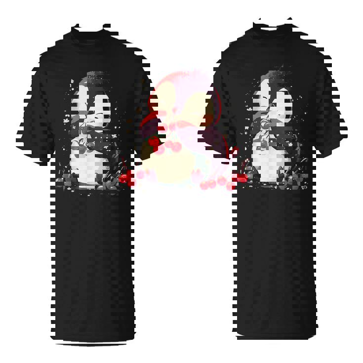 さくらんぼペンギン かわいい チェリー フルーツ アートワーク ペンギン好き Tシャツ