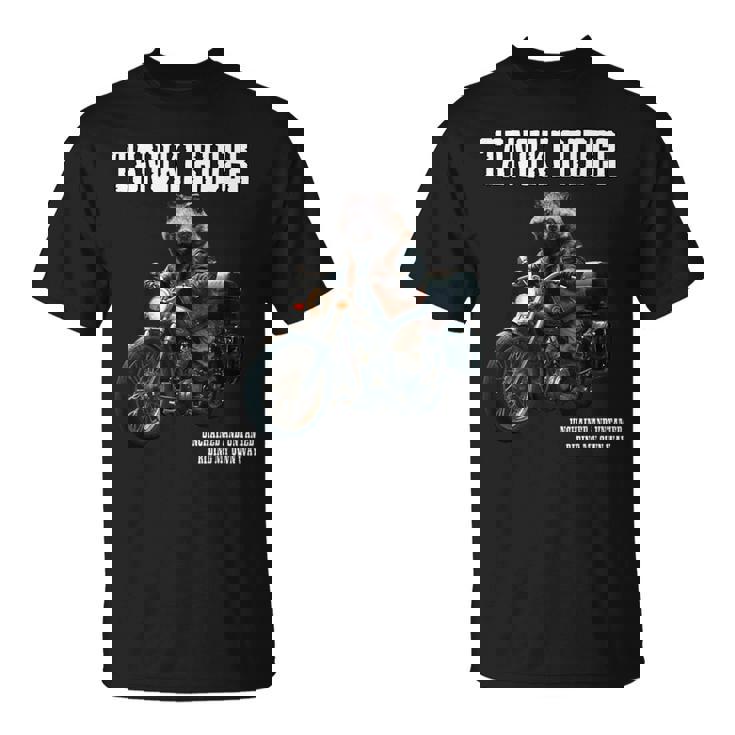 たぬきライダー バイク ビンテージ かっこいいタヌキ 狸 おもしろ 日本 動物 ユニーク オートバイ 乗り物 Tシャツ