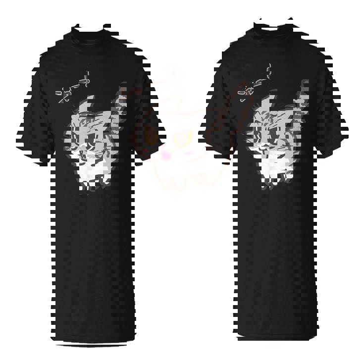 ねこシャーサバトラ白猫ver Tシャツ