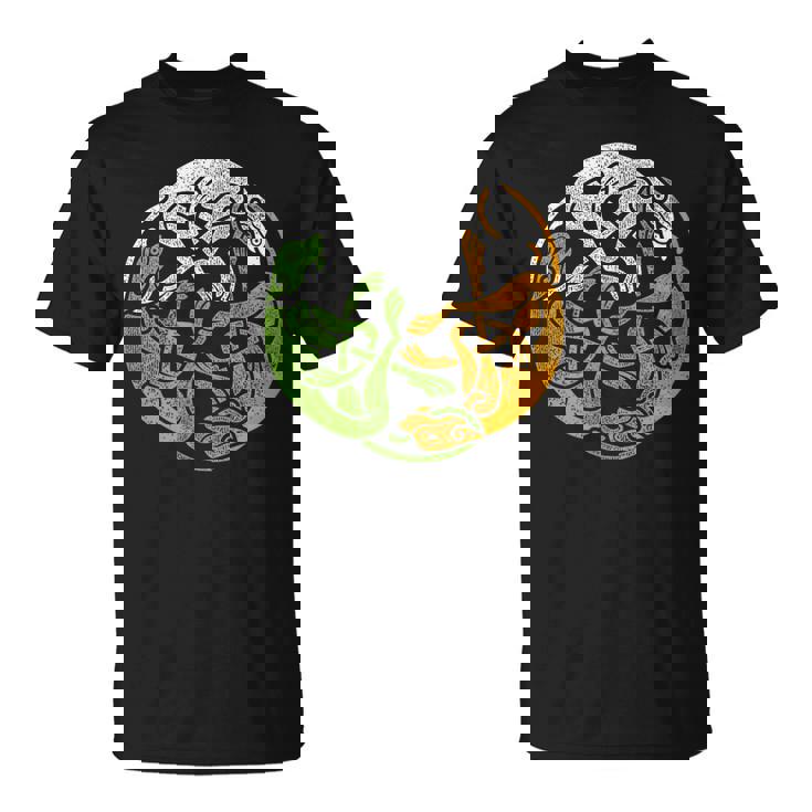 アイルランドデザイン ケルト犬＆旗トリコロールアイルランド Tシャツ