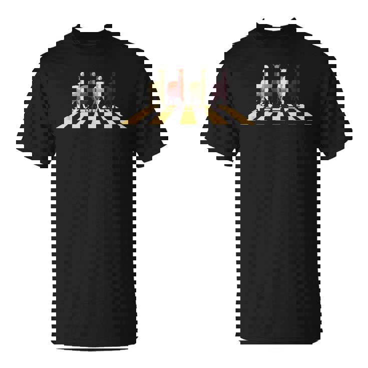 アビーストリートロードを横断する面白いラマアルパカ Tシャツ