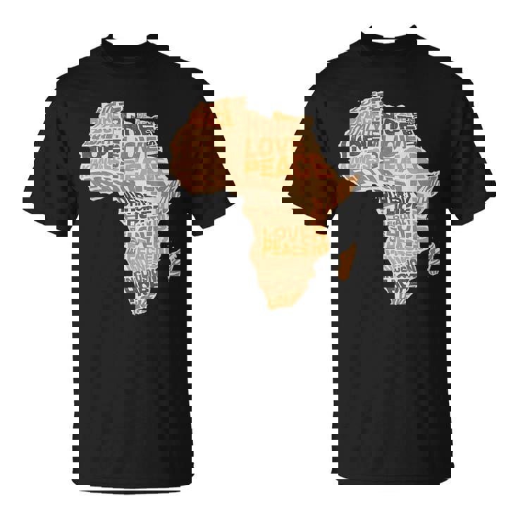 アフリカの平等パターン メラニン 肌色 アフリカ地図 Tシャツ