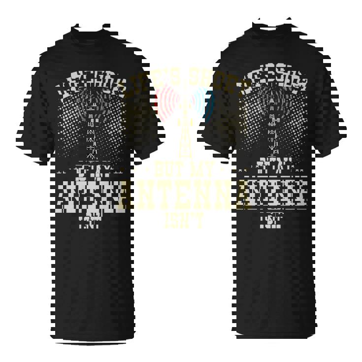 アマチュア無線デザイン 男性用 アマチュア無線機 アンテナ 長袖tシャツ Tシャツ