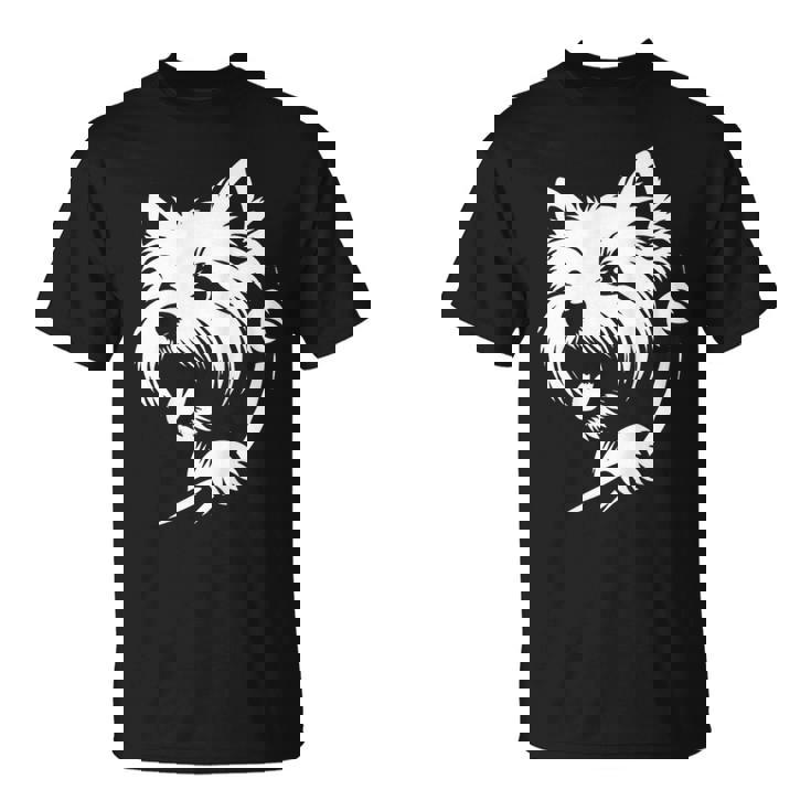 ウエスト ハイランド ホワイト テリア ピーキングドッグ ウェスティ デザイン Tシャツ