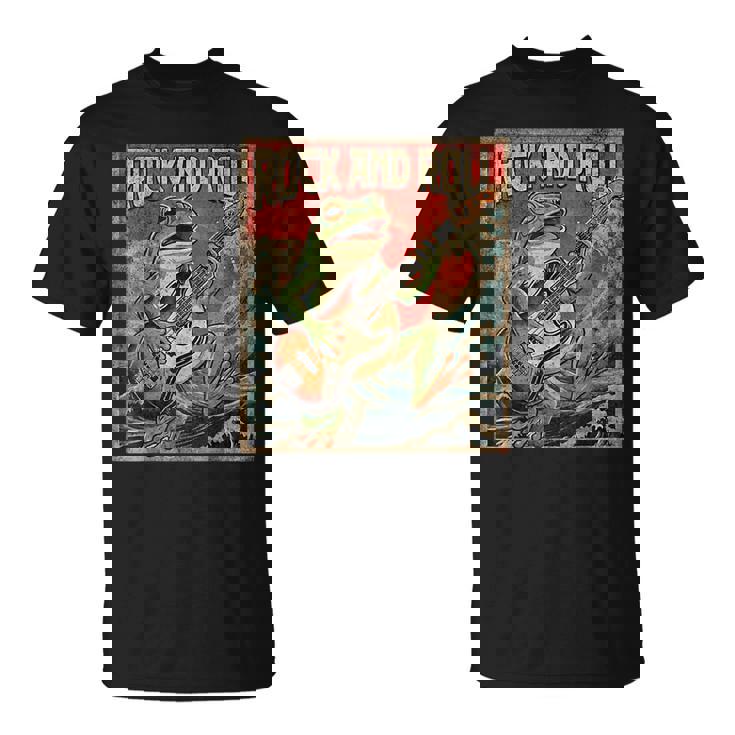 カエル 演奏 ベース ギター ロック オン ヴィンテージ ロック ギタリスト カエル Tシャツ