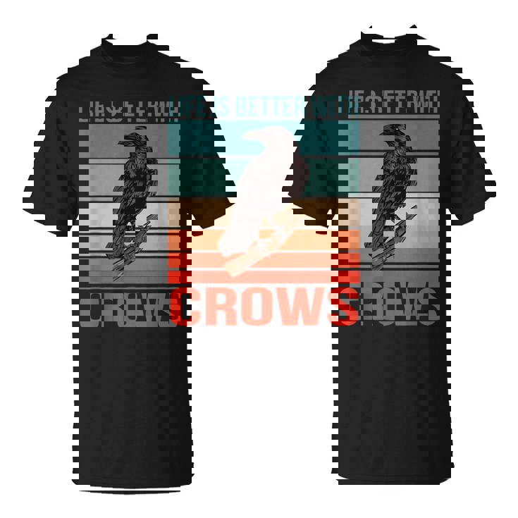カラス ライフ・イズ・ベター バード鳥類学 カラス Tシャツ