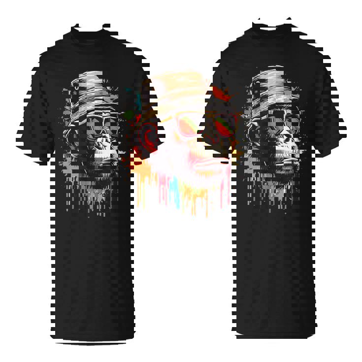 カラフル エイプ クール ヴィンテージ グラフィティ グラフィックアート Tシャツ