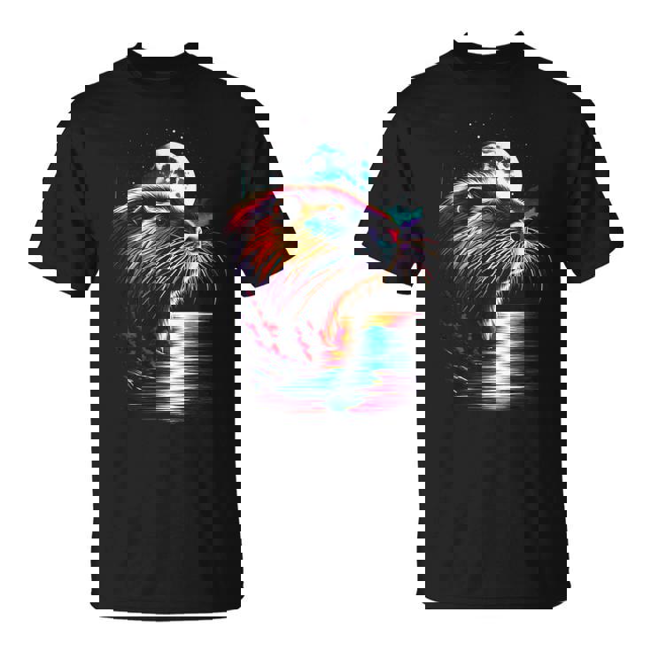 カラフル ヌートリア スピリット 動物 かっこいい イラスト アート Tシャツ