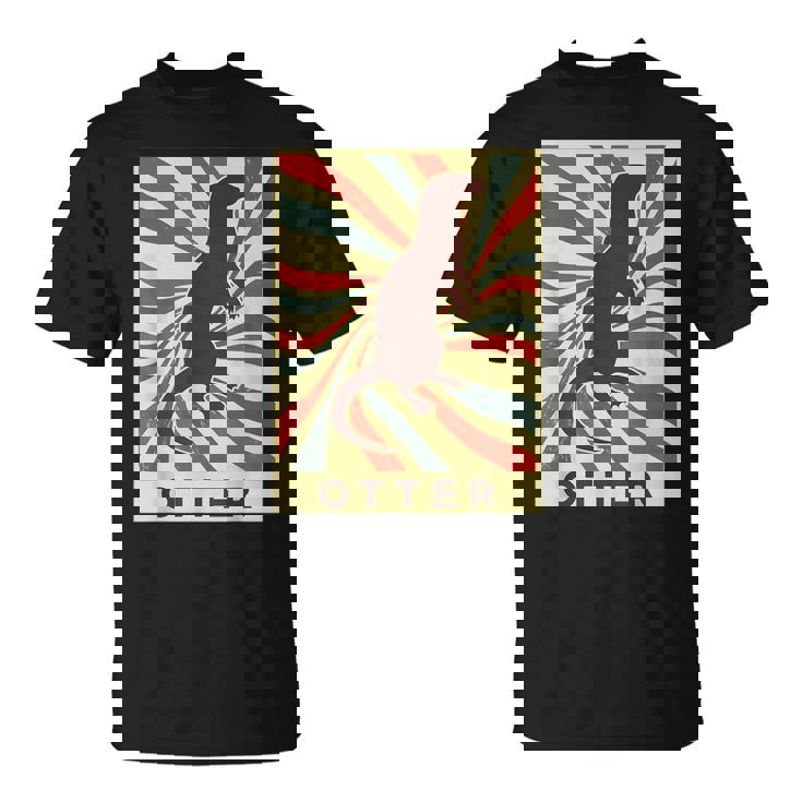 カワウソ 動物 レトロ ヴィンテージ カワウソ Tシャツ