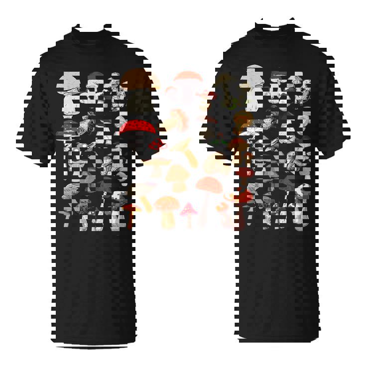 キッズ キノコ コラージュ 菌類 Tシャツ