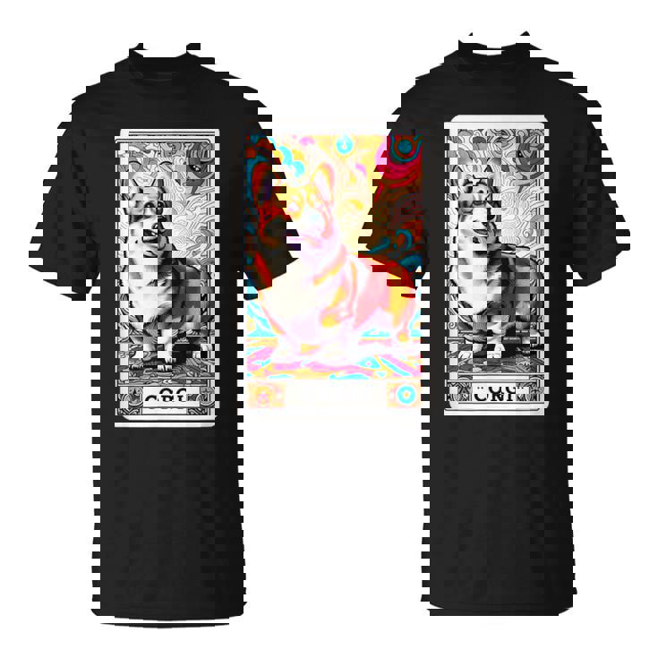 コーギー 面白いtシャツ 犬 タロット カード かわいい メンズ 子供 おもしろ 服 グッズ ネタ わんこ Tシャツ