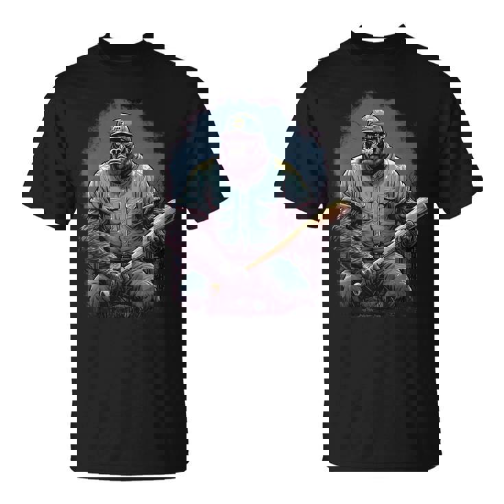 ゴリラ遊び 野球 おもしろい ゴリラ 野球選手 Tシャツ