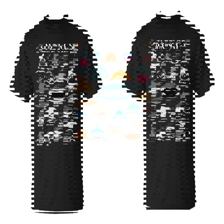 サメの種類 面白いサメの顔 サメの恋人 キッズ 先生 長袖tシャツ Tシャツ