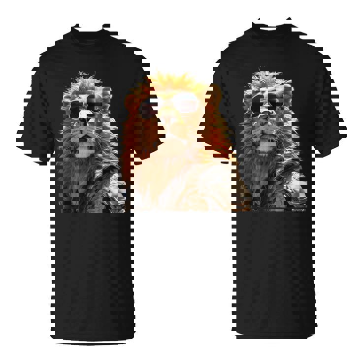 サングラスをかけたライオン 動物大好きライオン かわいいライオン Tシャツ