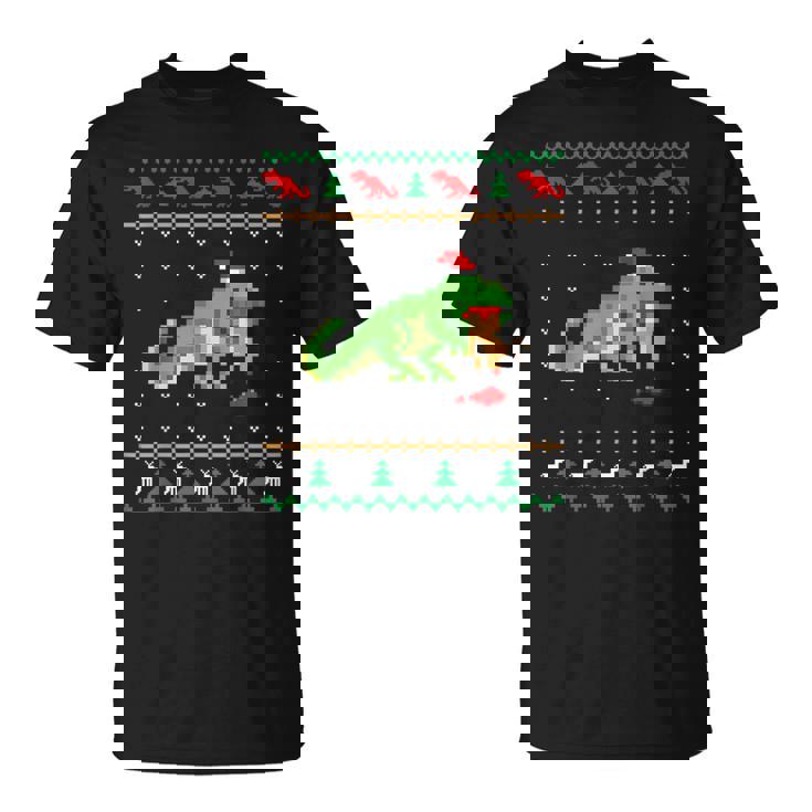 サンタ T-Rex 食べるトナカイ恐竜 アグリークリスマスセーター Tシャツ