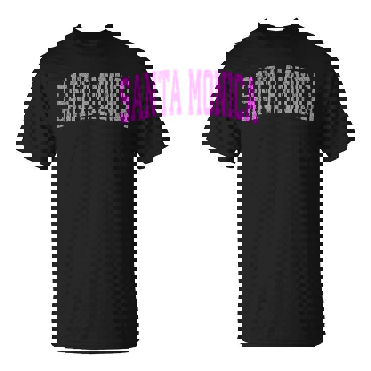 サンタモニカ カリフォルニア Ca ヴィンテージ アスレチック スポーツ ピンク デジ Tシャツ