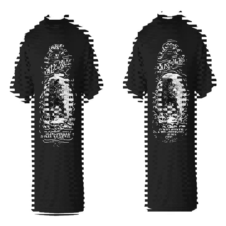 シエナの聖カタリナ 引用 クマの男らしい勇気 カトリック男性 Tシャツ