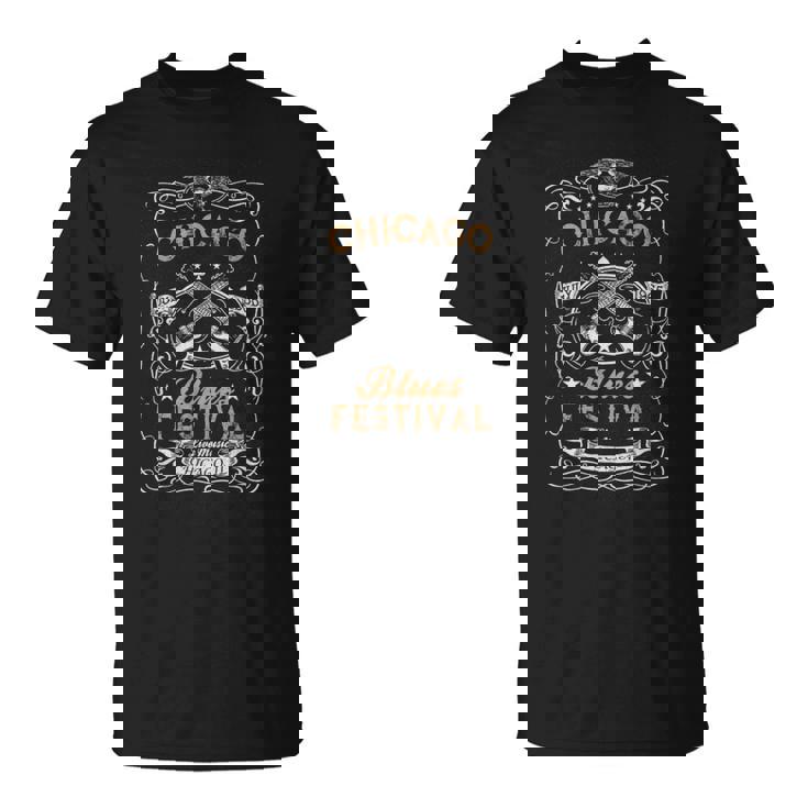 シカゴ・ブルース・フェスティバル・ブルース・ギターtシャツ Tシャツ