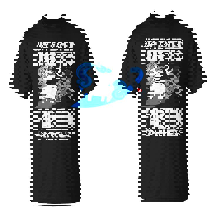 ジャスト・ファイティン・ダイアベティス＆ファーティン・スパークルズ 1型糖尿病 Tシャツ