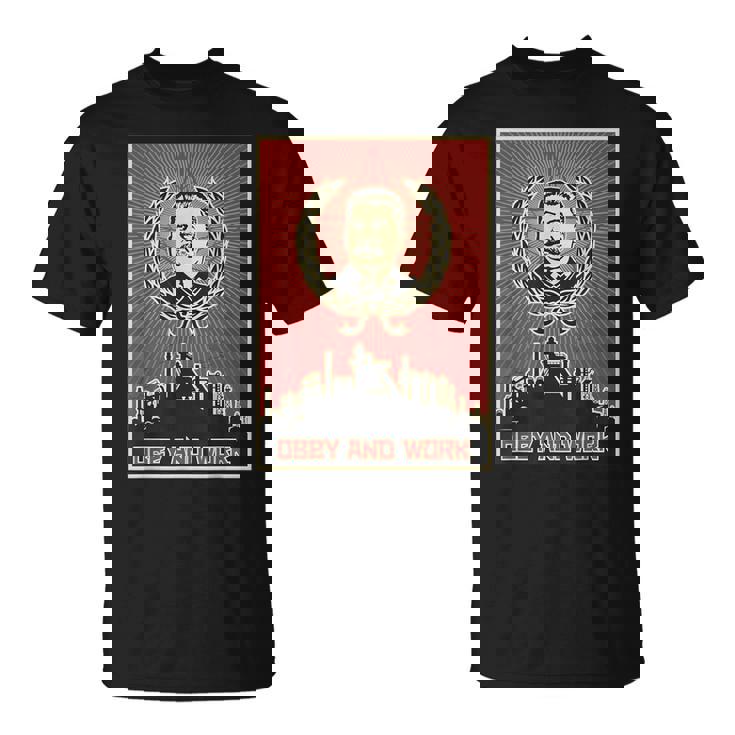 スターリンsovi8ヴィンテージプロパガンダに従い、働きます。 Tシャツ
