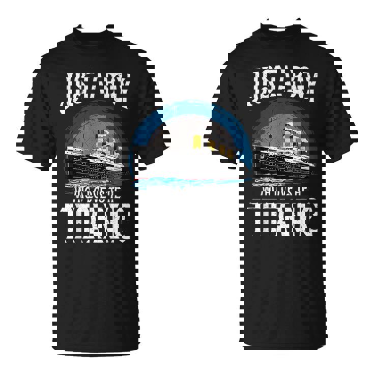 タイタニック号を愛する少年 ヴィンテージ船 タイタニック愛好家 Tシャツ