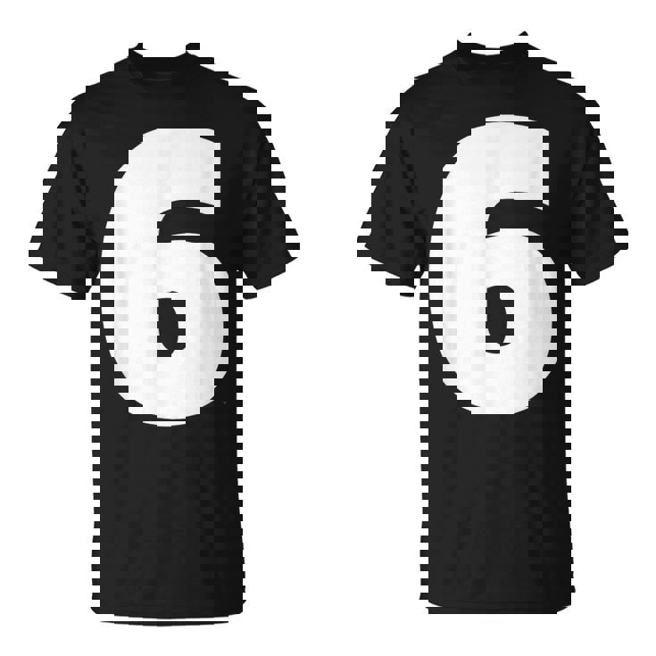 タイポグラフィ 太字表示 6番 数字 6 Tシャツ