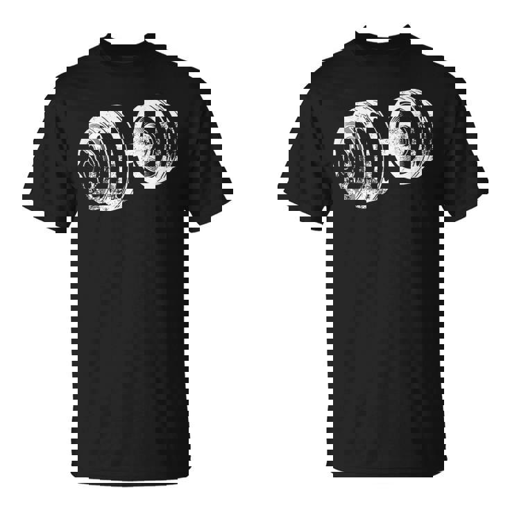 ダンベルデザインフィットネス上腕二頭筋トレーニング Tシャツ