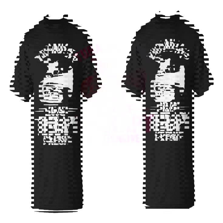 チューバ 水彩 チューバと猫 Tシャツ