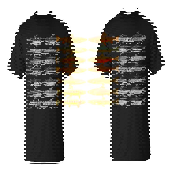 トラウト魚種種釣りギフト Tシャツ