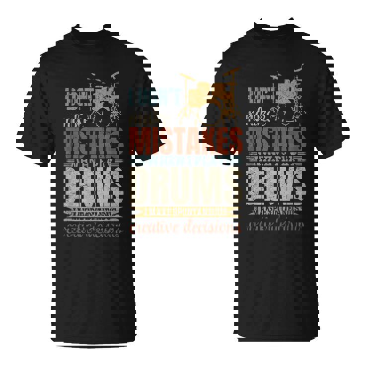 ドラムを弾いても間違えないかっこいいドラムセットラバー Tシャツ