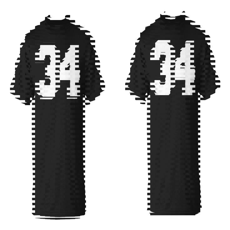 ナンバー34 スポーツジャージプレーヤー 34 ファン フロントプリント ヴァーシティ Tシャツ