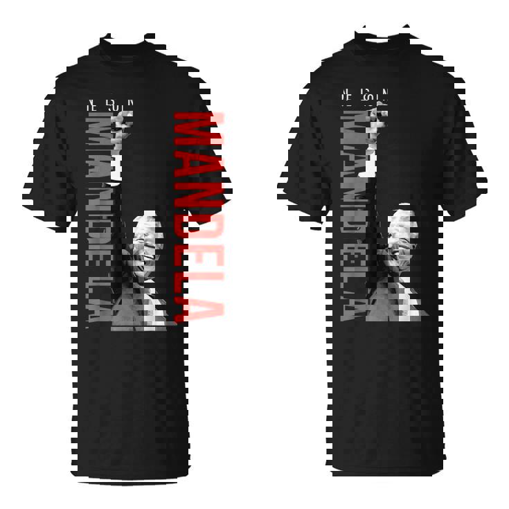 ネルソン・マンデラ 上げた 右手拳 食いしばり マンデラの日 Tシャツ