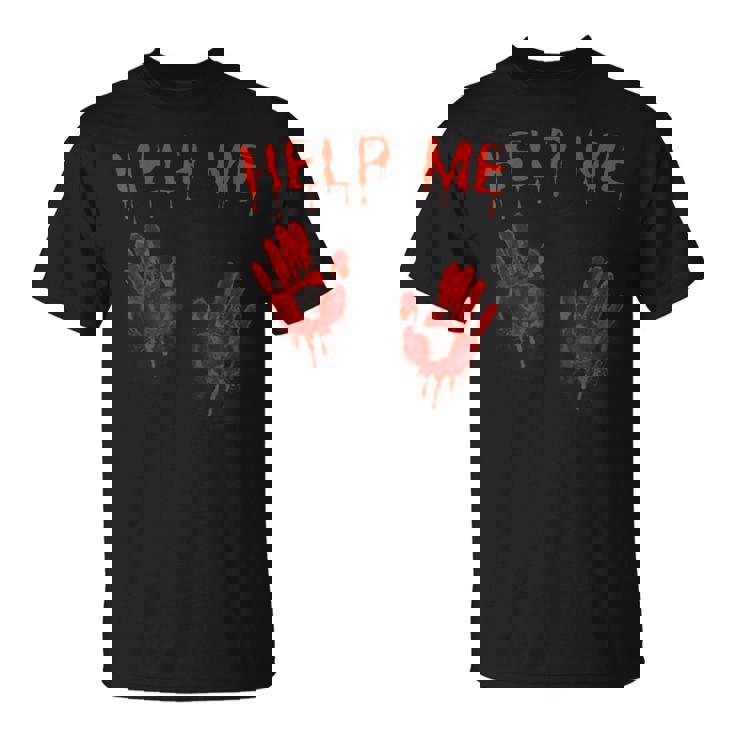 ハロウィーン-血まみれの手血のスプラッターコスチュームゾンビ Tシャツ